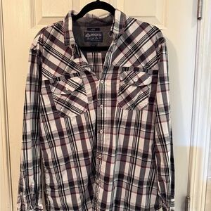 American Rag Men's Plaid Shirt - Black and Red